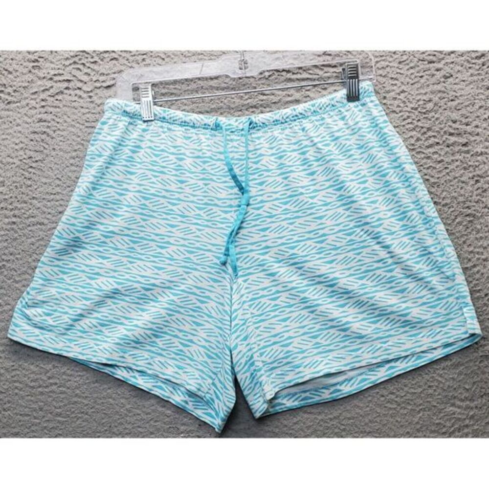 Coral Bay Swim Shorts Womens Medium Multi Geometric Side Slit Outdoor Drawstring
